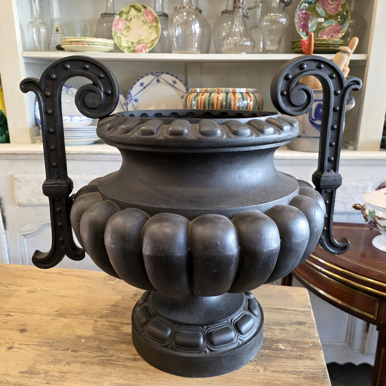A large French Cast Iron Urn